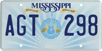 MS license plate AGT298