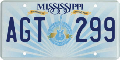 MS license plate AGT299