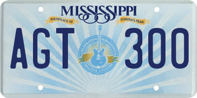 MS license plate AGT300