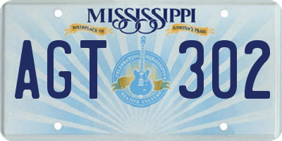 MS license plate AGT302
