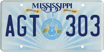 MS license plate AGT303
