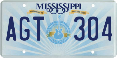 MS license plate AGT304