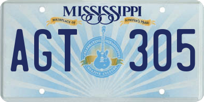 MS license plate AGT305