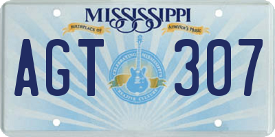 MS license plate AGT307