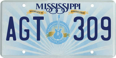 MS license plate AGT309