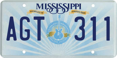 MS license plate AGT311