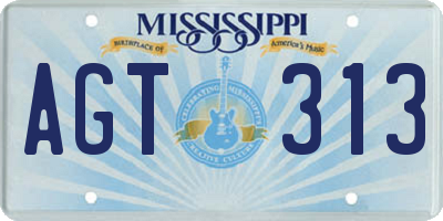 MS license plate AGT313