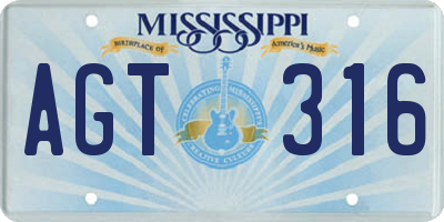 MS license plate AGT316