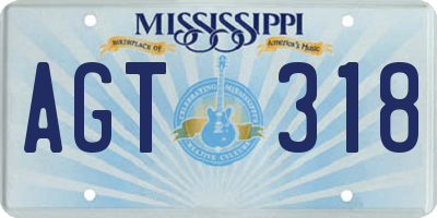 MS license plate AGT318
