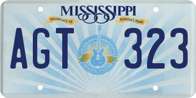 MS license plate AGT323