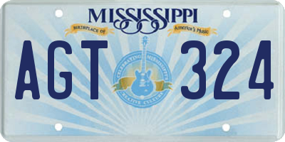 MS license plate AGT324