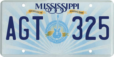 MS license plate AGT325