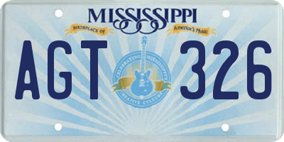 MS license plate AGT326