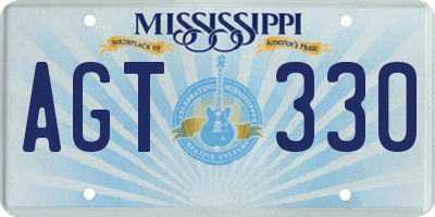MS license plate AGT330
