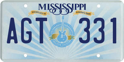 MS license plate AGT331