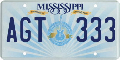 MS license plate AGT333
