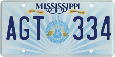 MS license plate AGT334