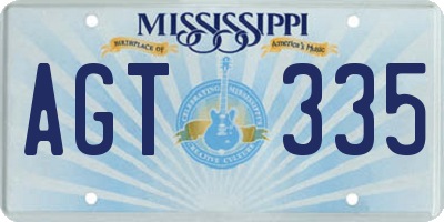 MS license plate AGT335