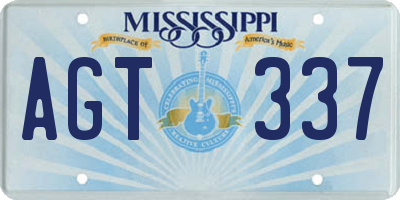 MS license plate AGT337