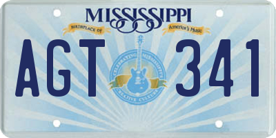 MS license plate AGT341