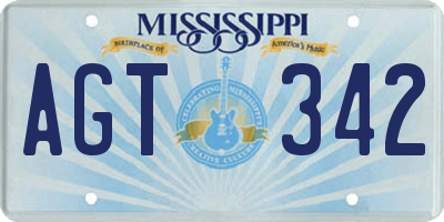 MS license plate AGT342