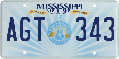 MS license plate AGT343