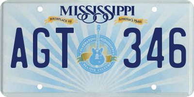 MS license plate AGT346