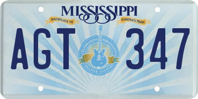 MS license plate AGT347