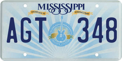 MS license plate AGT348