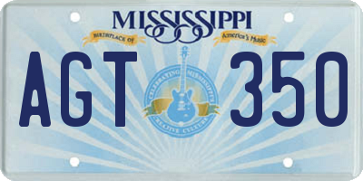 MS license plate AGT350