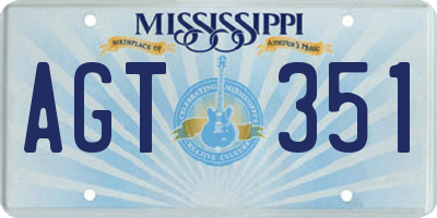 MS license plate AGT351