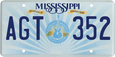 MS license plate AGT352