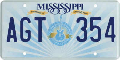 MS license plate AGT354