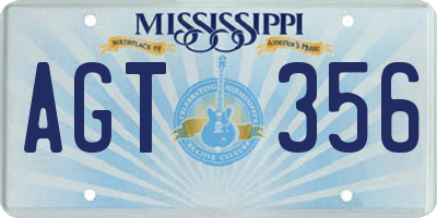 MS license plate AGT356