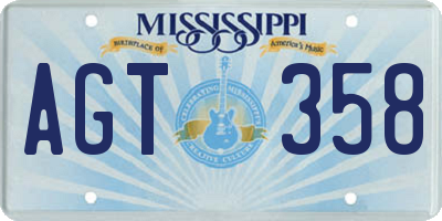 MS license plate AGT358