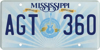 MS license plate AGT360
