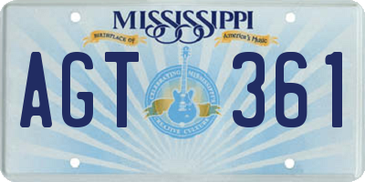 MS license plate AGT361