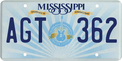 MS license plate AGT362