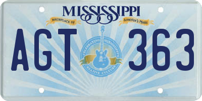 MS license plate AGT363