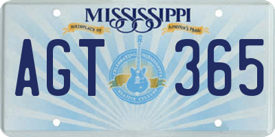 MS license plate AGT365