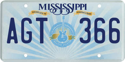 MS license plate AGT366