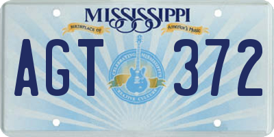 MS license plate AGT372