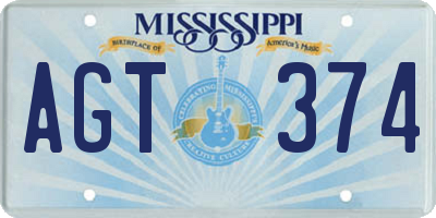 MS license plate AGT374