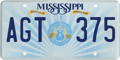 MS license plate AGT375