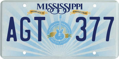 MS license plate AGT377