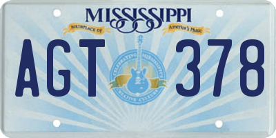 MS license plate AGT378