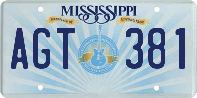 MS license plate AGT381