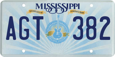 MS license plate AGT382