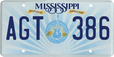 MS license plate AGT386