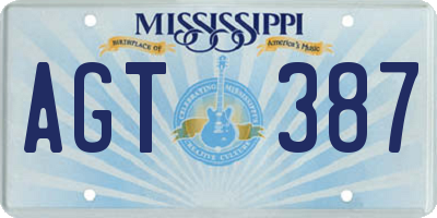 MS license plate AGT387